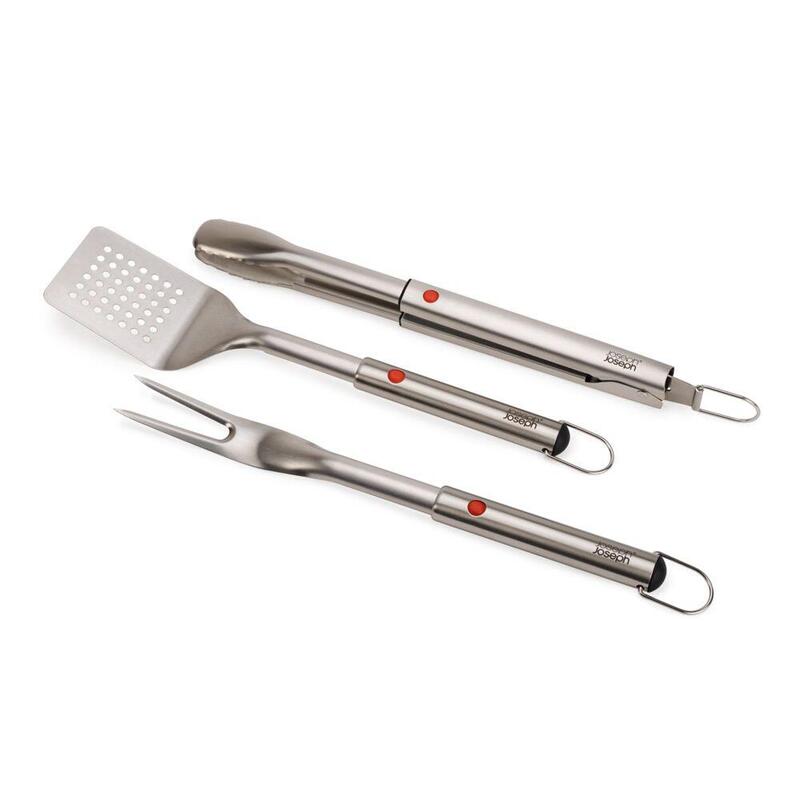 Joseph Joseph Grillout 3-Piece Sst Bbq Turner, Tongs & Fork Set