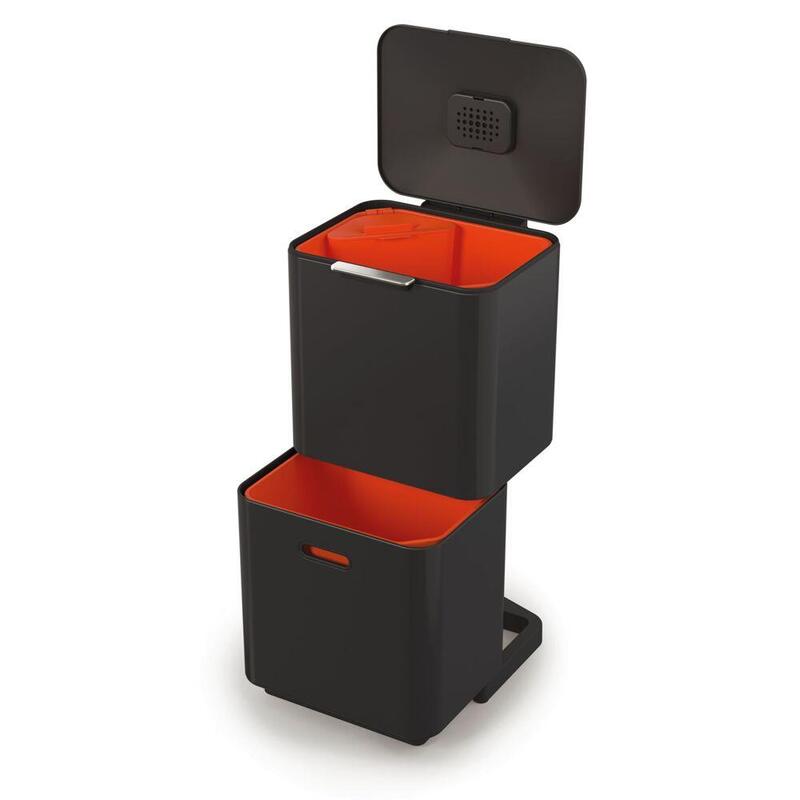 Joseph Joseph Totem Max 60l Black Waste & Recycling Bin