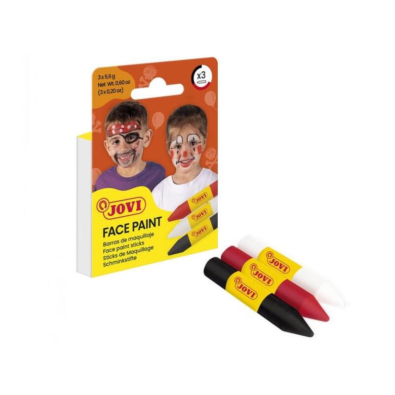 Jovi Face Paint Scary Pack De 3 Barras De Maquillaje - Para Todo Tipo De Pieles - Se Limpia Facilmente - Colores