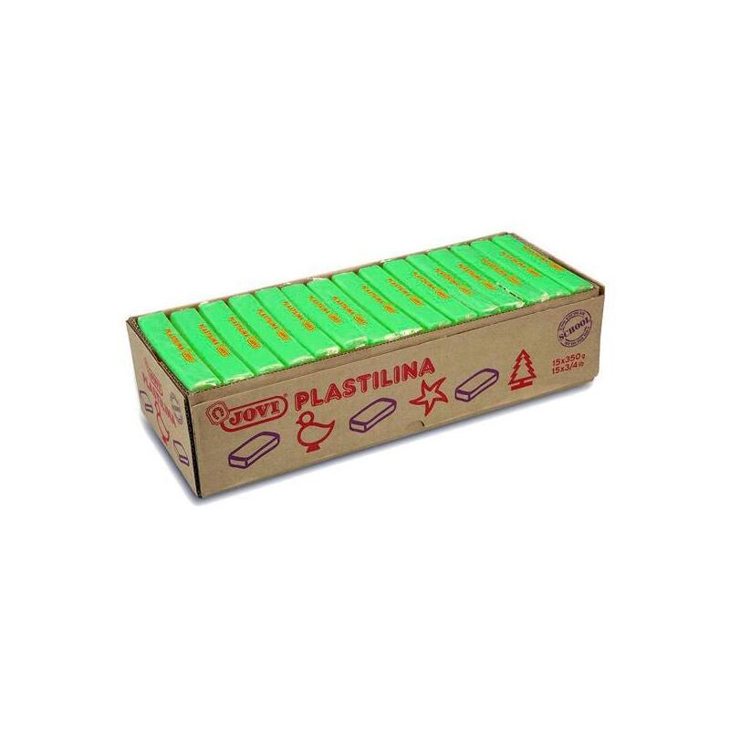 Jovi Plastilina Caja 15 Unicolor En Pastillas De 350gr Verde Claro