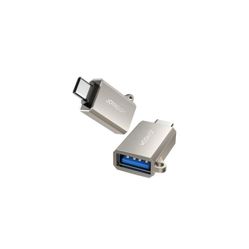 Joyroom Adapter, Male Type-C 3.2 To Female Usb With Lanyard Eyelet, Silver (S-H151)