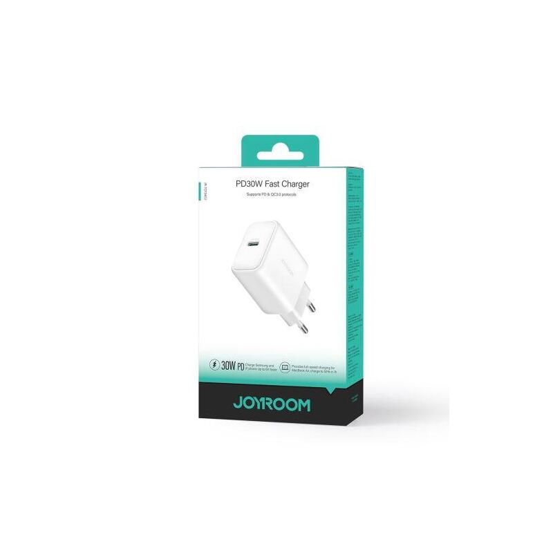 Joyroom Travel Charger Type-C. Pd 30w, Sfc, Pps, White (Jr-Tcf24)