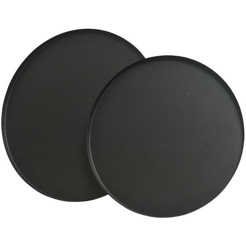 Juego De 2 Bandejas De Acero Negro Mate, Ø35cm.
