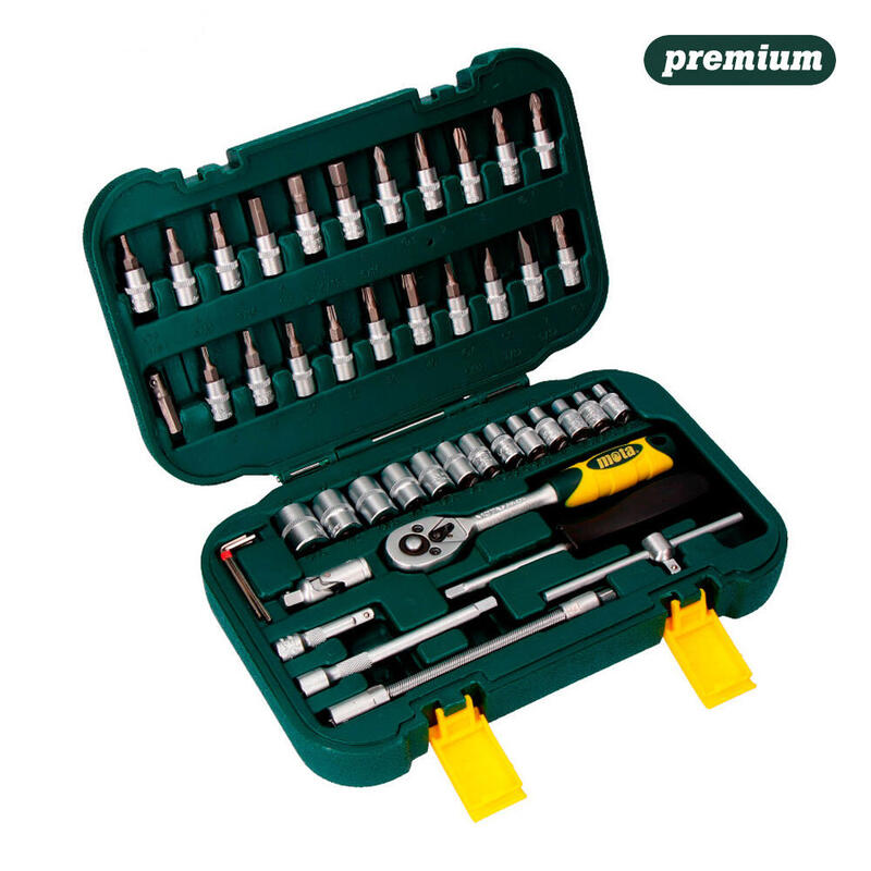 Juego De Bocallaves Y Accesorios. Enc. 1/4" 45pcs Cr.V Ek402 Mota