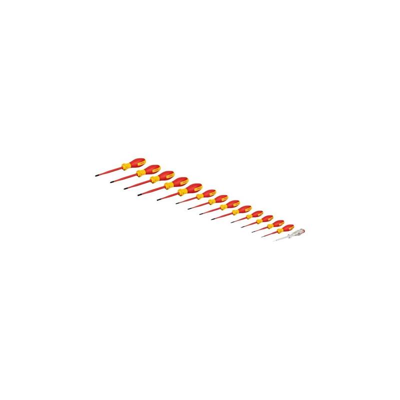Juego De Destornilladores Bosch Professional Vde Ph/Sl Professional, 14 Piezas Rojo/Amarillo, 13 Destornilladores Vde, Comprobador De Fase Sl3, L-Boxx 1600a02nf9