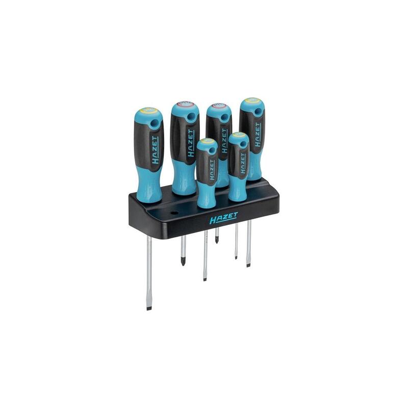 Juego De Destornilladores Hazet 811sh-1/7 Con Soporte, 7 Piezas Azul/Negro, Mango Antideslizante Hazet De 3 Componentes 811sh-1/7