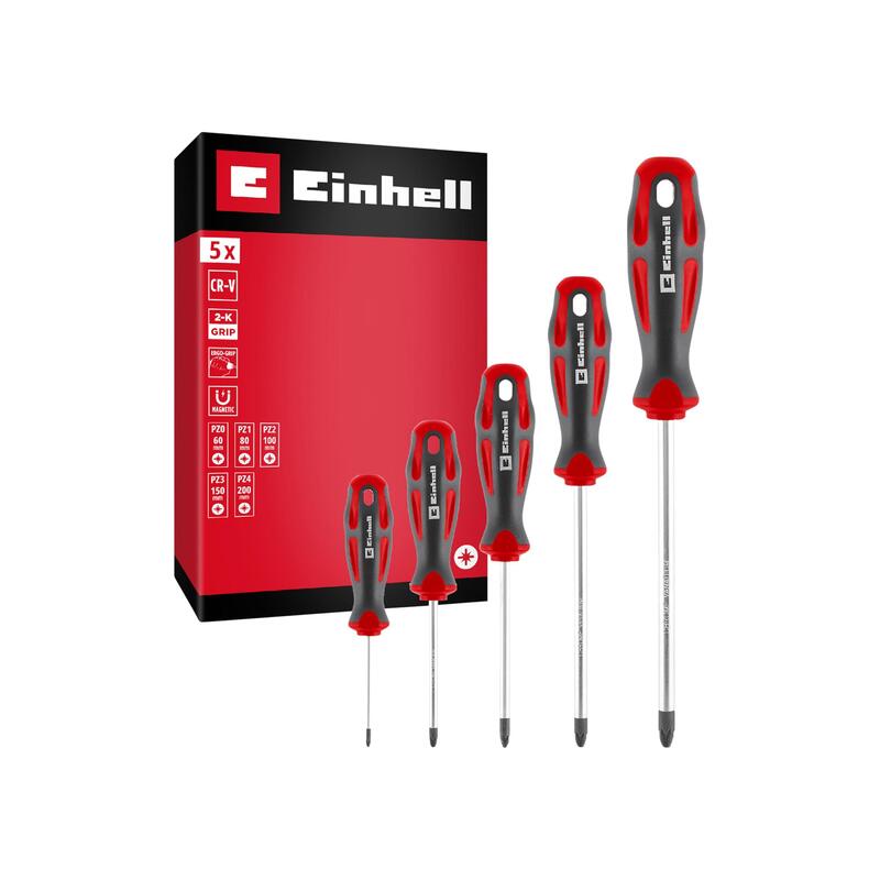 Juego De Destornilladores Pz Einhell-Piezas (Rojo/Negro, Ergonomische Zweikomponentengriffe) 370535