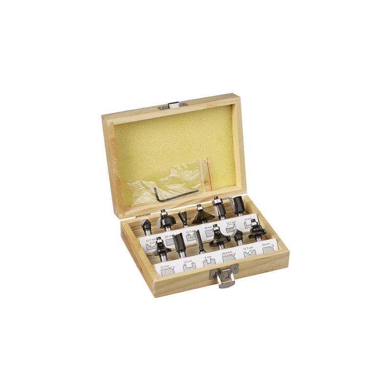 Juego De Fresas Kwb, Eje De 12 Piezas Ø 8 Mm, En Caja De Madera 757290