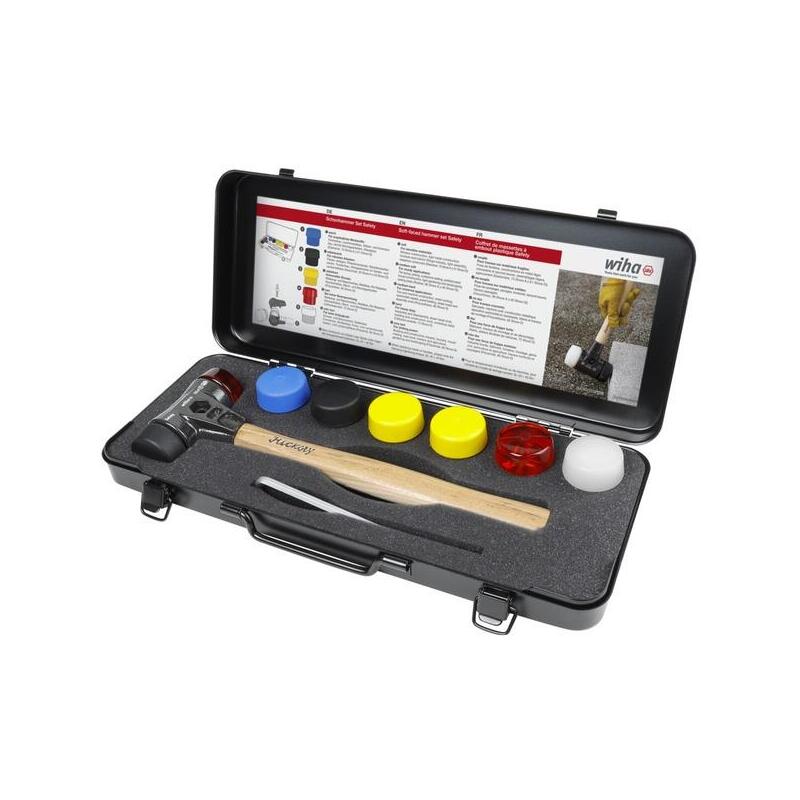 Juego De Martillos De Cara Blanda Wiha Safety, 8 Piezas (Negro/Madera, Ø 40mm)