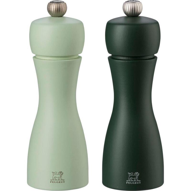 Juego De Molinillos Peugeot Tahiti De Sal Y Pimienta 2 Pzs 15 Cm Verde
