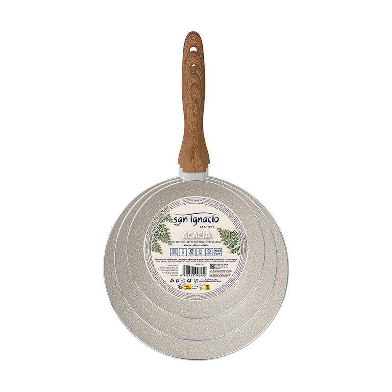 Juego De Sartenes Alu Prensado, 3 Pzs, Ø 16 - 20 - 24 Cm