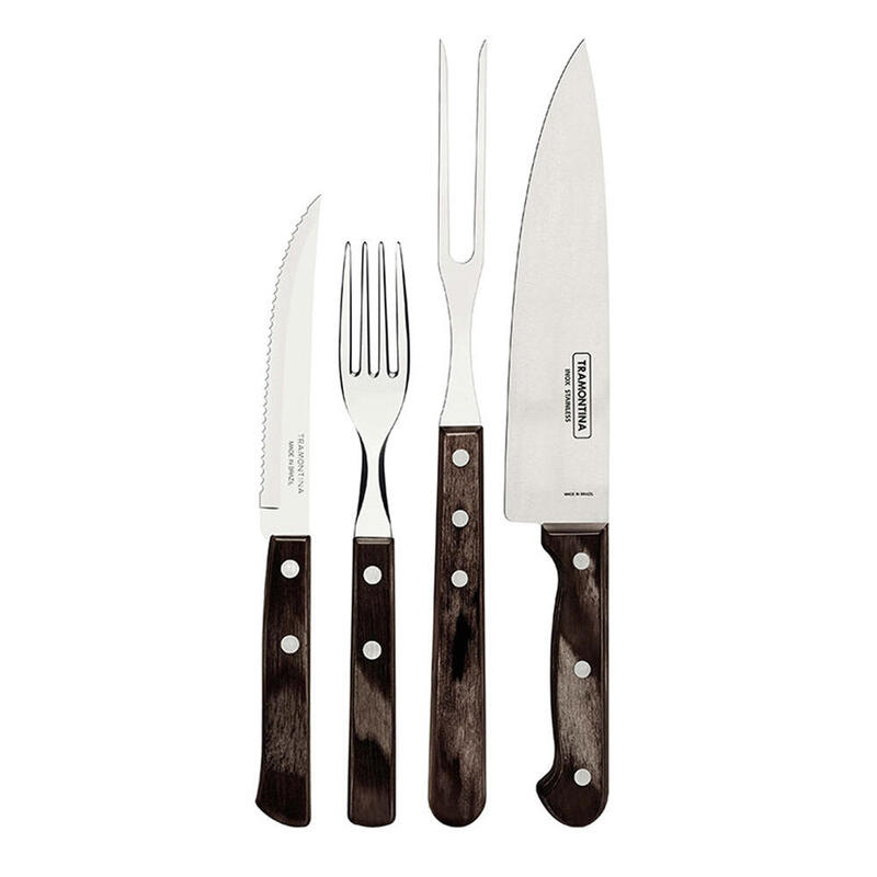 Juego Para Asado 14 Piezas Fsc Polywood Castaño Tramontina