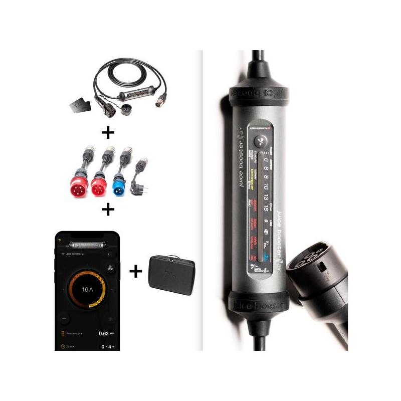 Juice Technology Juice Booster 3 Air Country Eu Traveller Set, Caja De Pared Antracita/Negro, 1,4 - 11 Kw, Cable De 3,1 Metros El-Jb3ag2