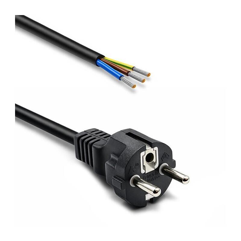 Kabel Zasilajacy Schuko Cee 7/7 (E/F) Miedz Cu Odizolowany Lutowany 3x1.0mm2 1.8m