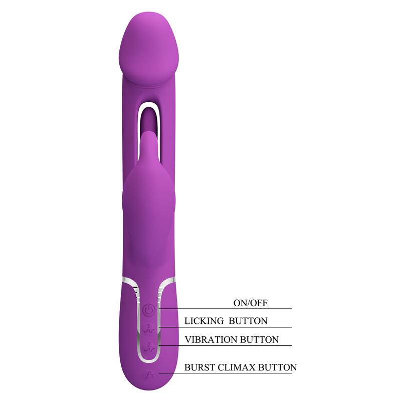 Pretty Love - Kampas Vibrador Rabbit Multifunción 3 En 1 Morado