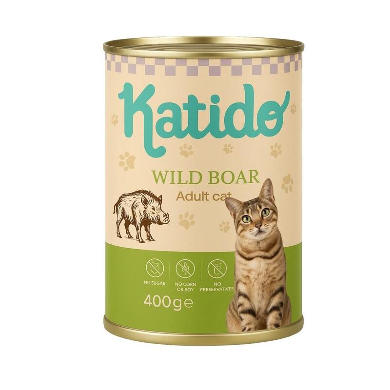 Katido Comida Húmeda De Jabalí Para Gatos 400g