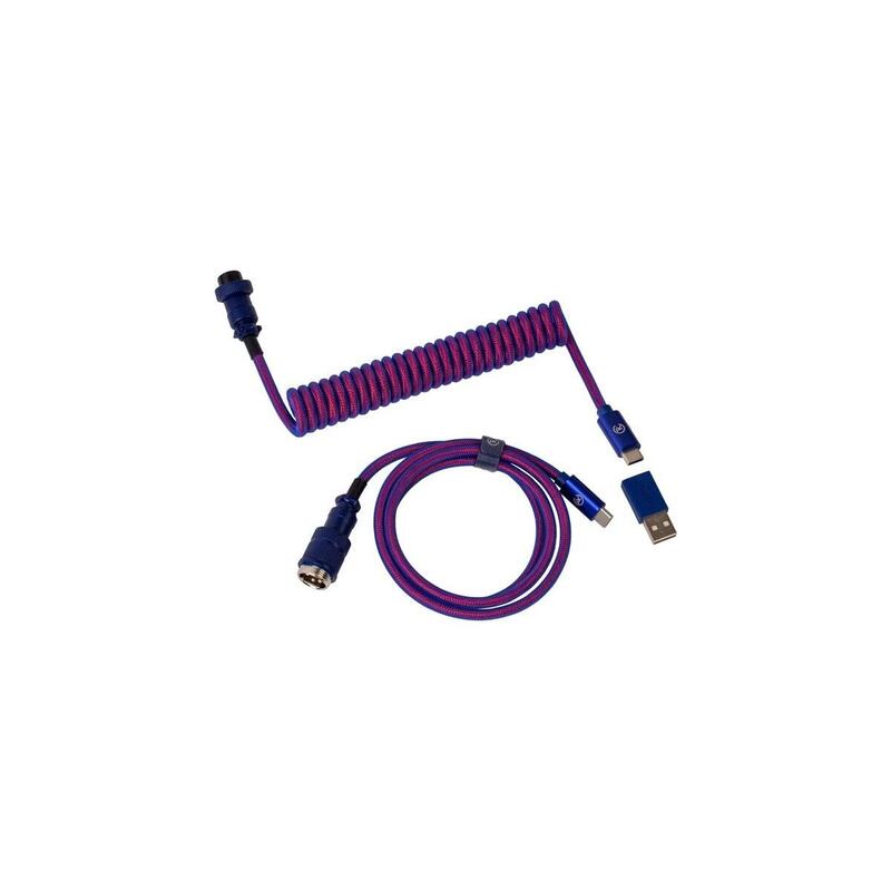 Keychron Usb 3.2 Gen 1 Premium Coiled Aviator Cable, Usb-C Stecker > Usb-C Stecker (Lila, 1,08 Meter, Gerader Stecker) Cab-1