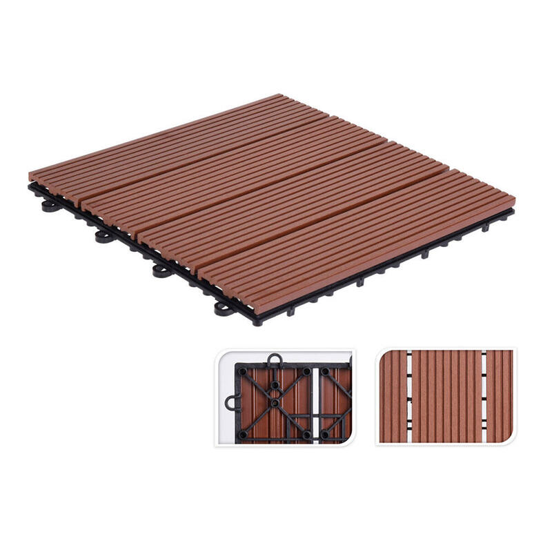 Kit 6 Baldosas De Pvc 30x30cm Para Terraza