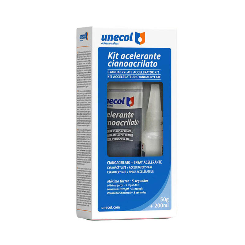 Kit Acelerante + Ciano M. Porosos, Bot. 50 G + Aeros. 200ml A7156 Unecol