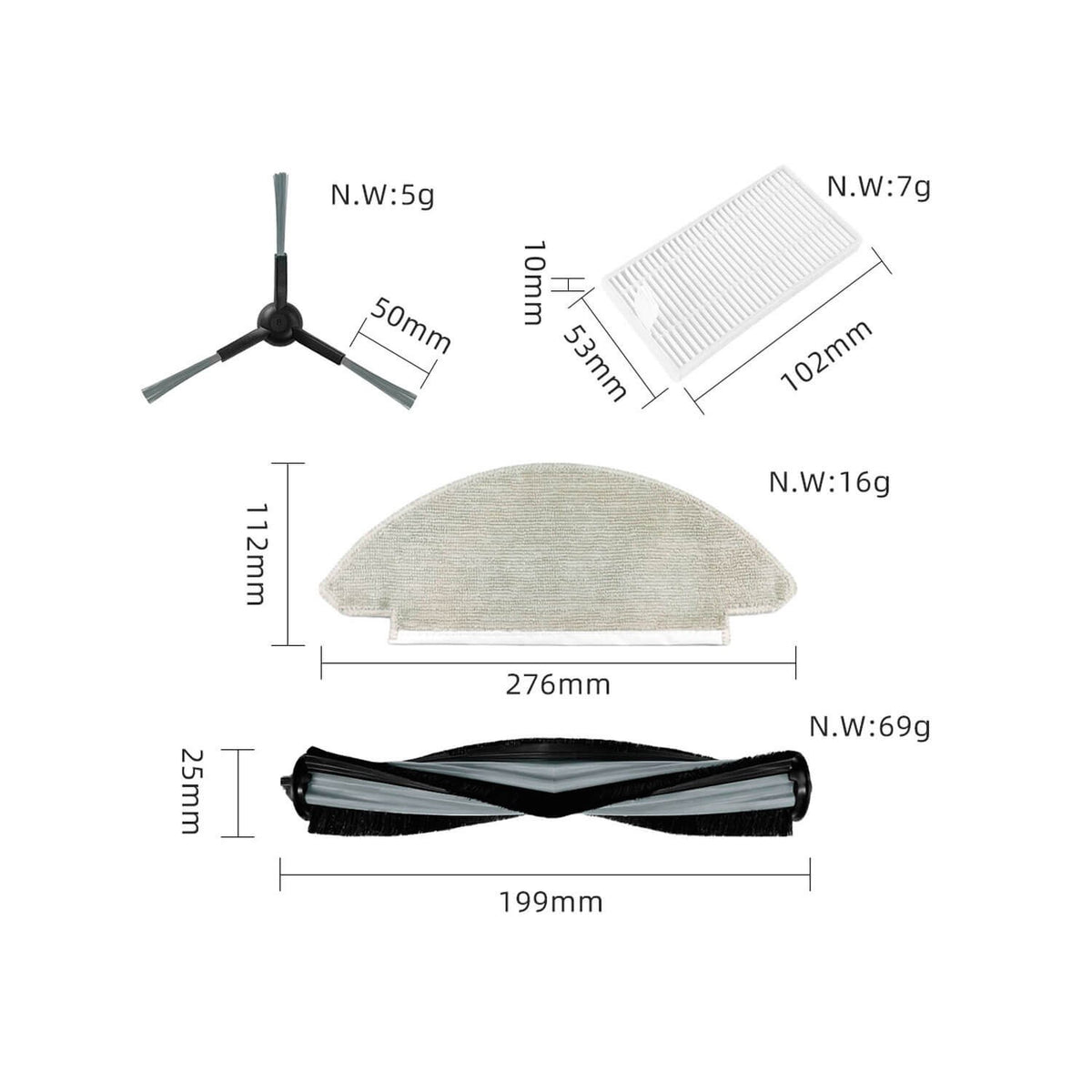 Kit De Recambios Para Aspirador Viomi Alpha 2 Pro V5 Pro V5