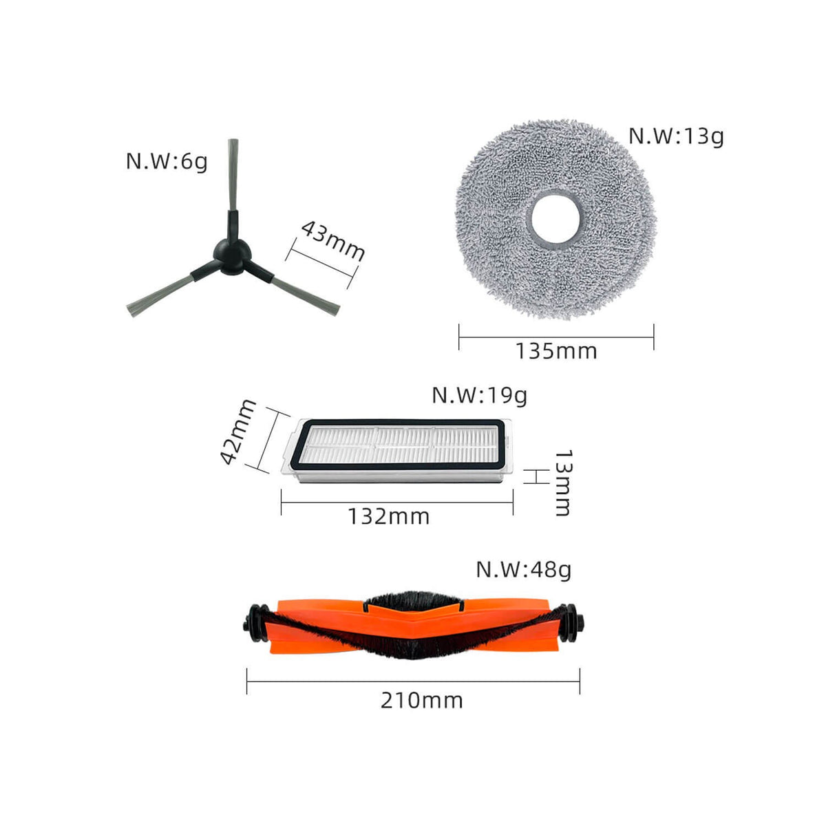 Kit De Recambios Para Aspirador Xiaomi S10+ B105 S20+ B108Gl