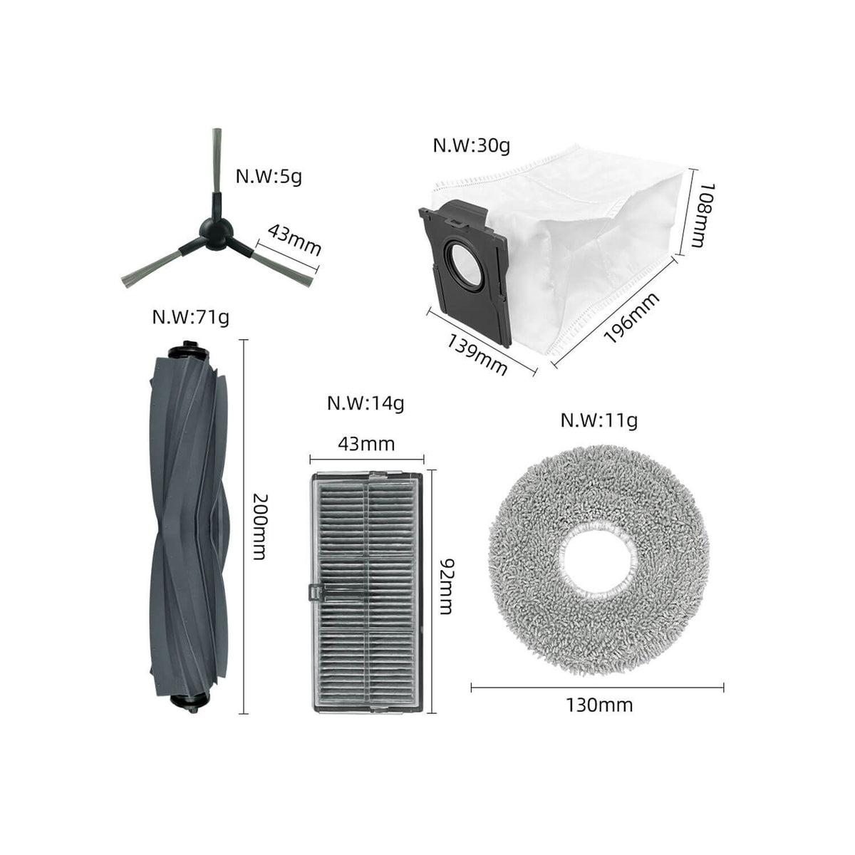 Kit De Recambios Para Aspiradora Dreame L10S Ultra Gen 2 L30S Ultra