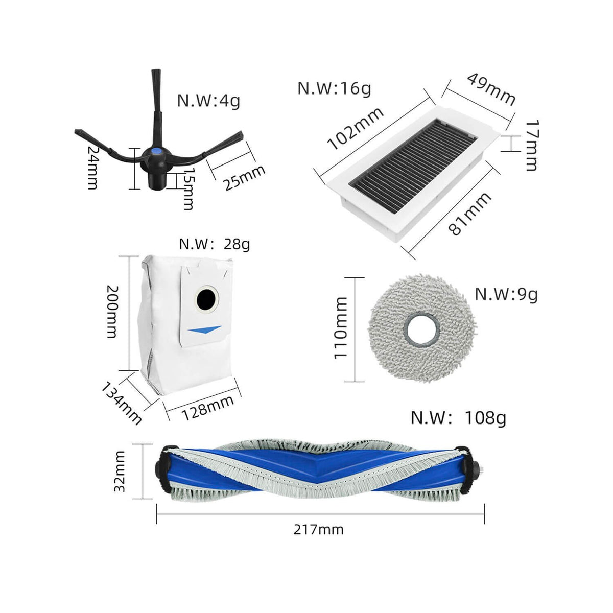 Kit De Recambios Para Aspiradora Ecovacs Deebot X5 Pro