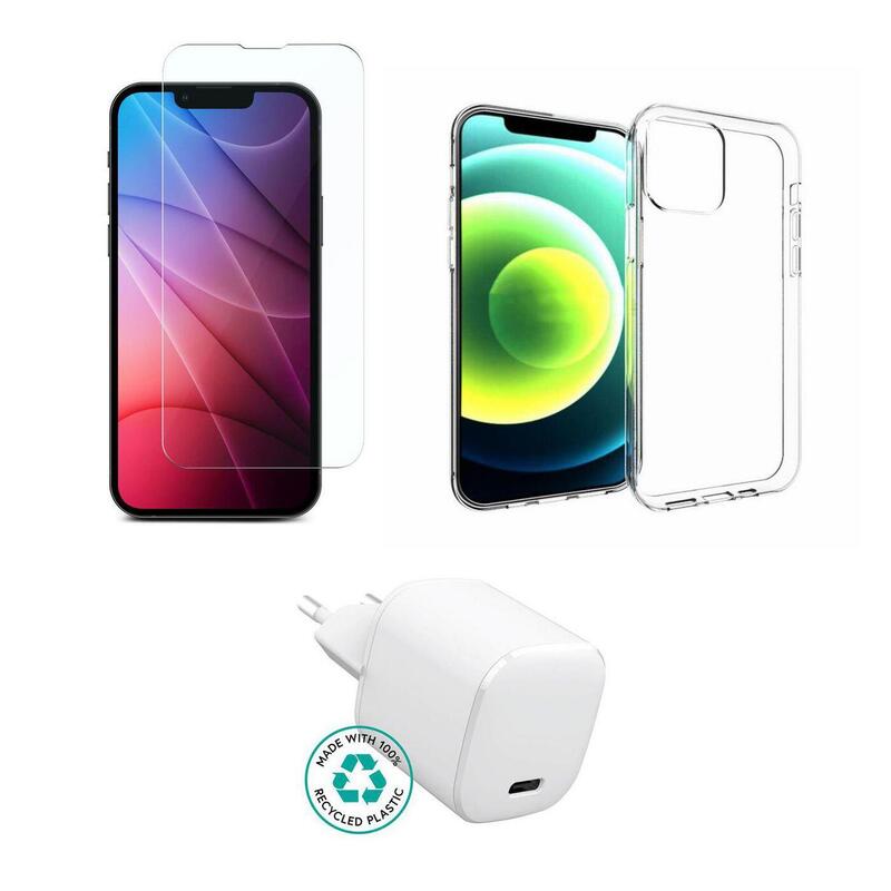 Kit For Iphone Air. Charger, Cover, Glass. Brown Box.