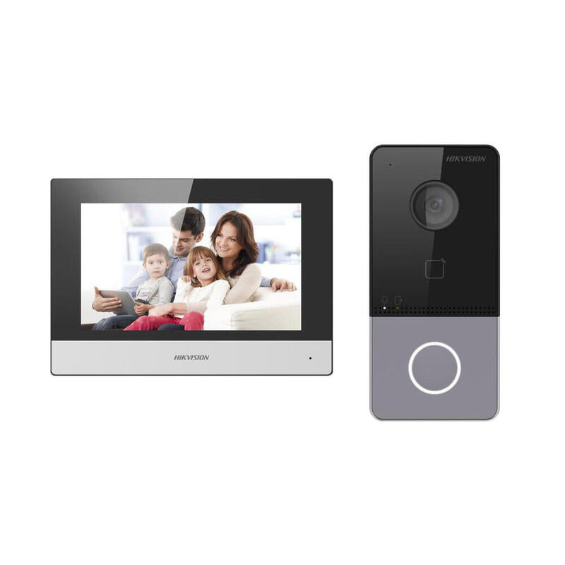 Kit Videoportero Ip Wifi Placa De Calle Cámara 2mp + Monitor 7" Lector Mf App P2p Montaje Superficie Hikvision