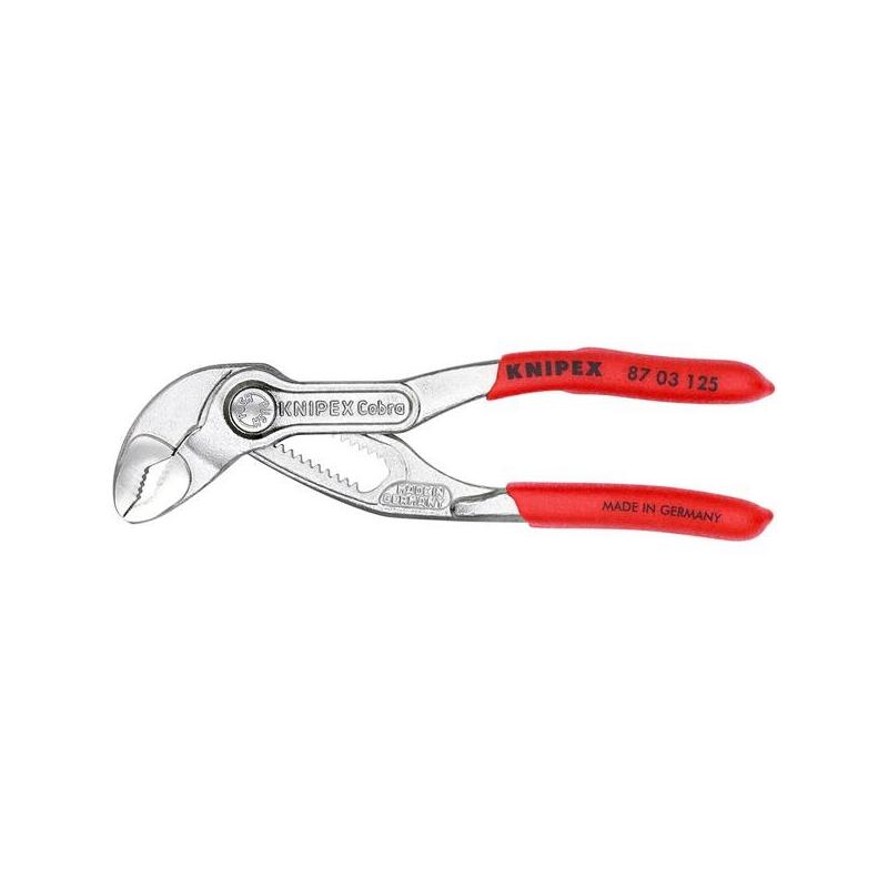 Knipex Cobra Alicates Para Tubos / Bombas De Agua 87 03 125 Rojo, Longitud 125 Mm, Para Tubos De Hasta 1" 87 03 125