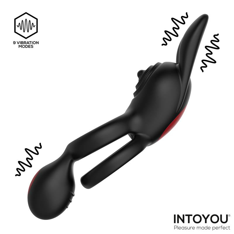 Konny Anillo Vibrador Doble Con Conejito Y Control Remoto