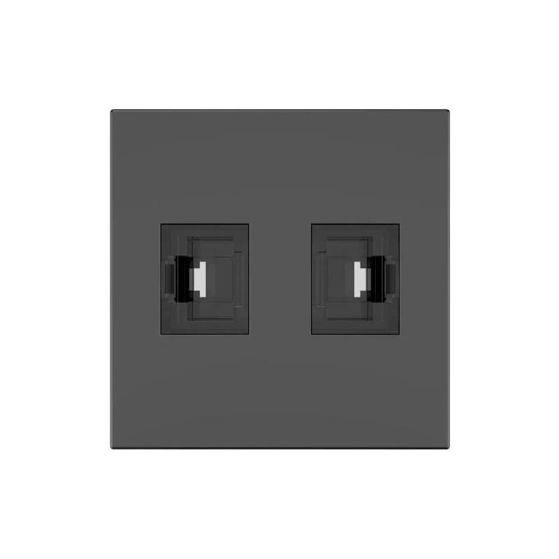 Kramer Room Connectivity Passive Black Module With 2 Rj45 Ports Input. 2 Female Output Cat6a- Md-2rj45(B) (80-000373)