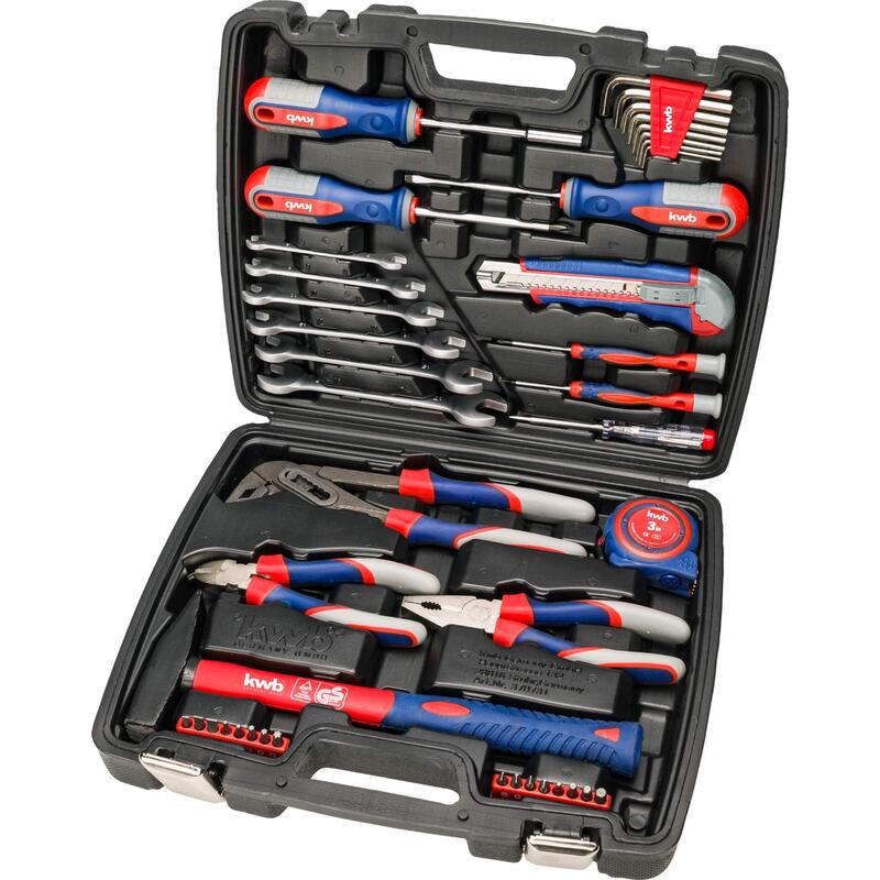 Kwb - Maletín De Herramientas Con Puntas De Destornillador, 42 Piezas, Relleno, Resistente, Ideal Para El Hogar O El Garaje, Certificado Gs, En Práctico Maletín De Plástico