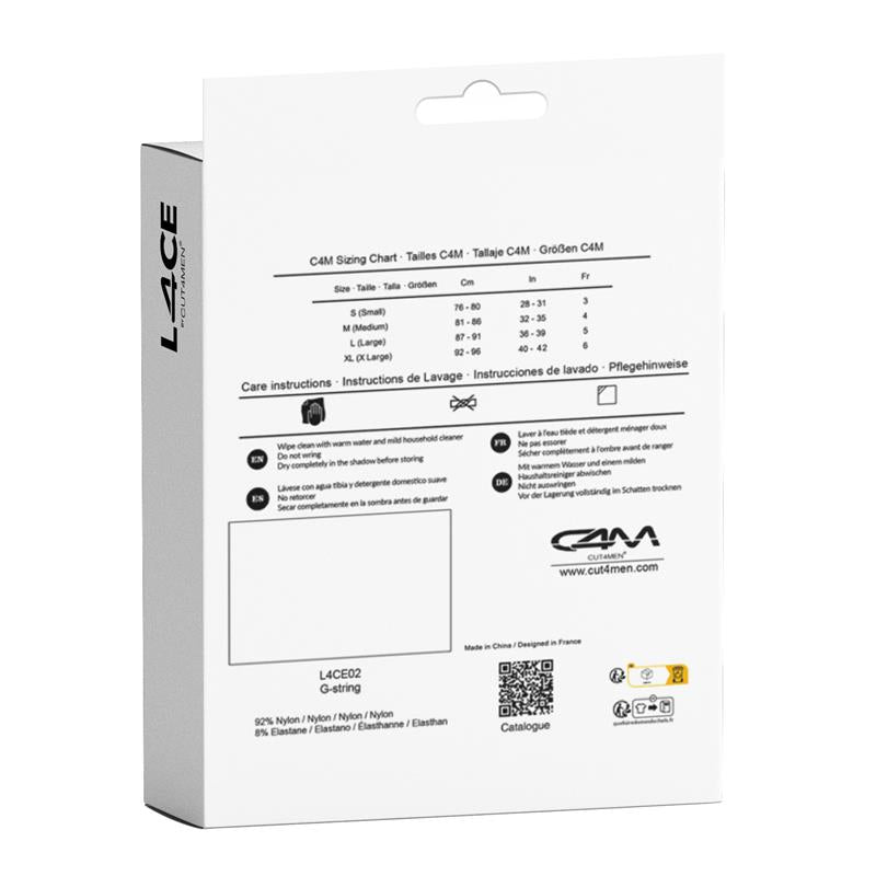 L4ce02 Tanga Con Encaje Talla (Interno):S/M