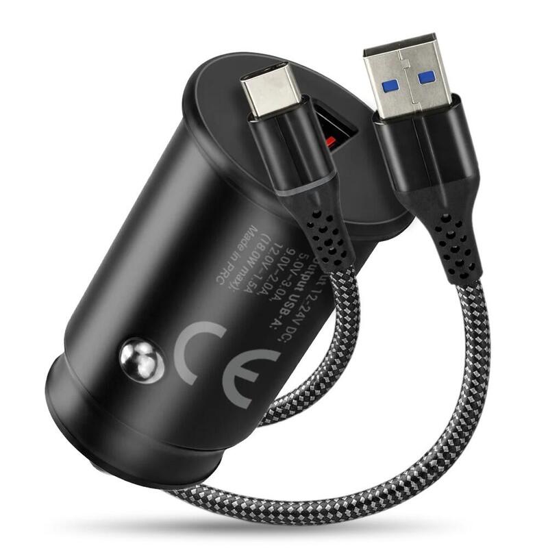 Ladowarka Samochodowa Cc-15qc Qc3.0 18w 1xusb + Kabel Usb-C 1m