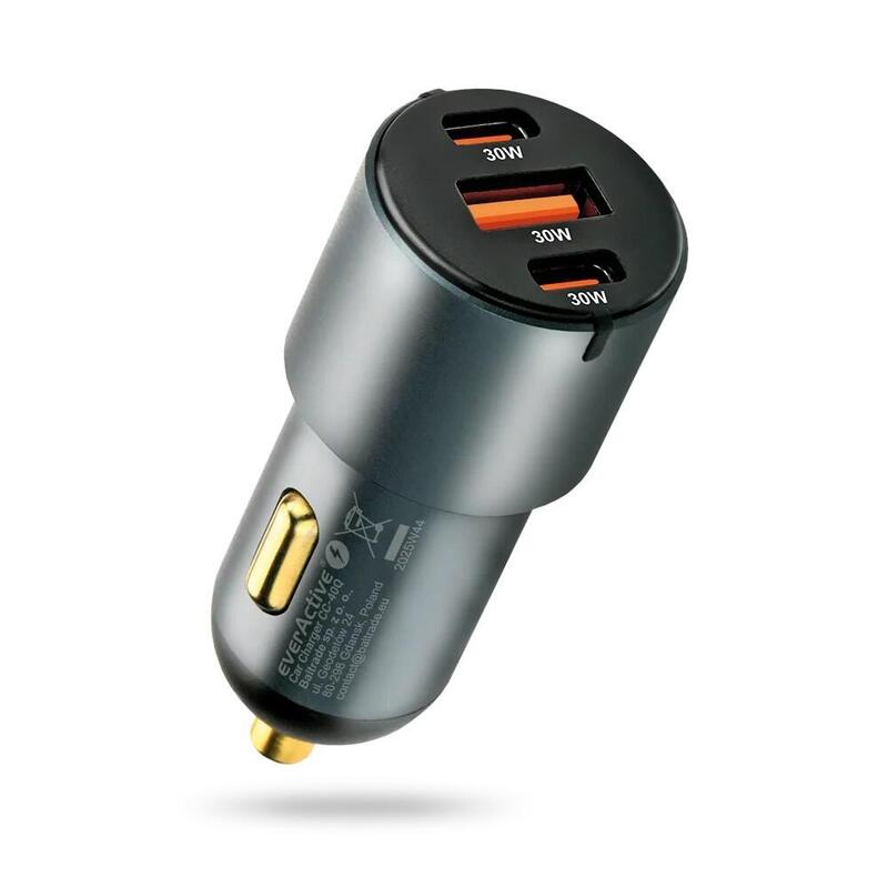 Ladowarka Samochodowa Cc-40q Qc3.0 60w 1x Usb 2x Usb-C Pd Negro