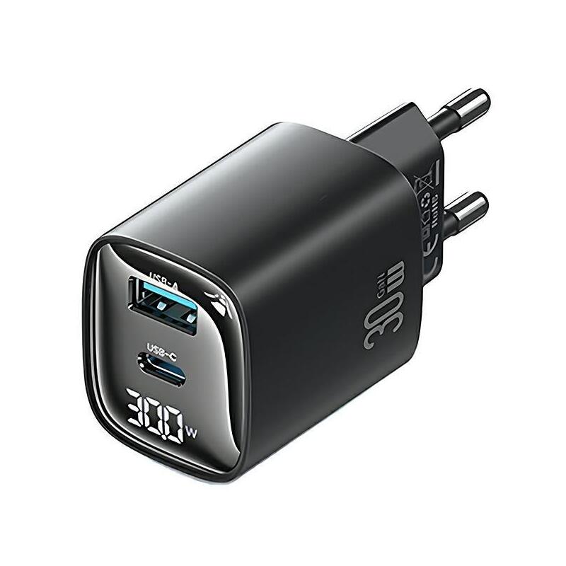 Ladowarka Sieciowa 30w Gan Led Usb+Usb-C Cc229 Fast Charging Negro