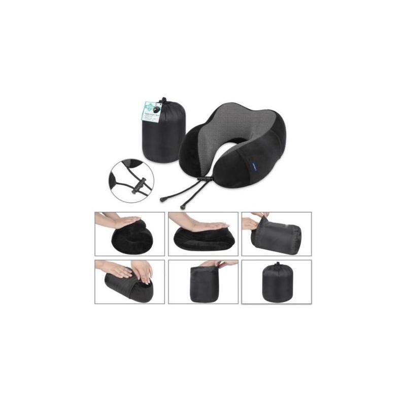 Lagart Almohada Cervical De Viaje Con Relleno De Espuma - Funda De Poliester Lavable Con Bolsillo - Bolsa De Transporte