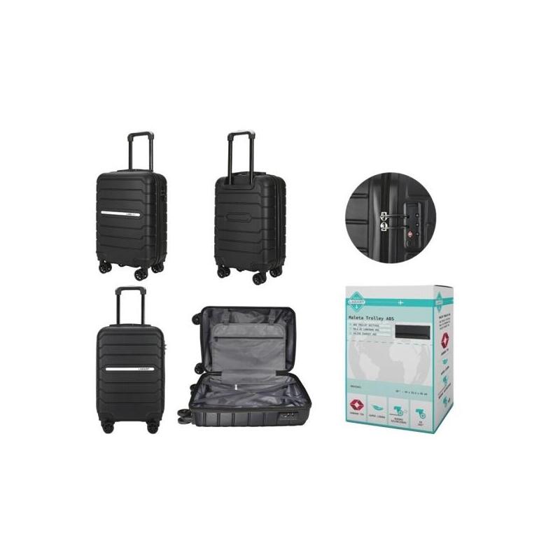 Lagart Maleta Trolley De Cabina Rigida 20â 55x34x23.5cm - Cierre Tsa - Ruedas Dobles 360⺠- Negro
