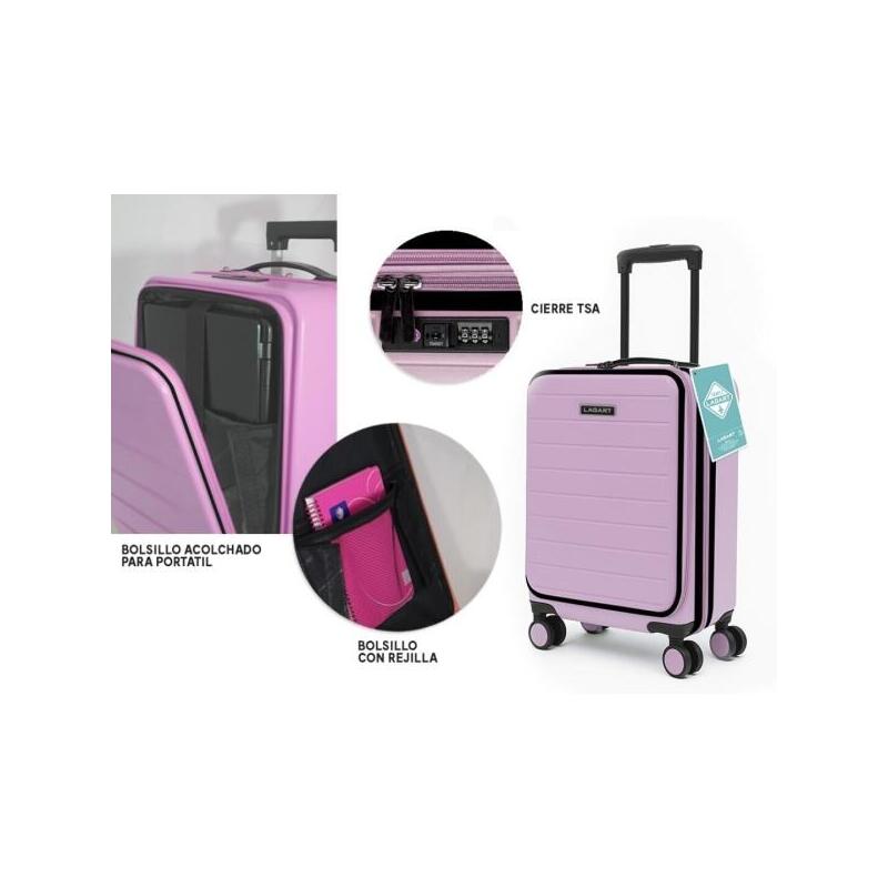 Lagart Maleta Trolley Pocket De Cabina Rigida 20 55x34x25cm - Compartimento Frontal Acolchado Para Portatil - Cierre