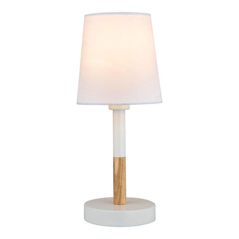 Lámpara De Mesa Blanca, E14 Máx 40 W, Ø 13 X 32 Cm,
