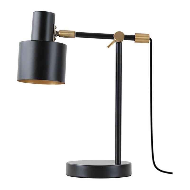 Lámpara De Mesa Serantes, 1xe27, Color Negro, 300 X 140 X 351 Mm