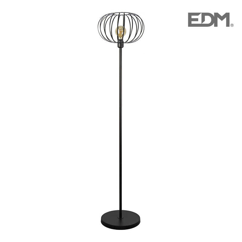 Lampara De Pie (Salon) Vintage E27 60w Color Negro Ø35x150cm