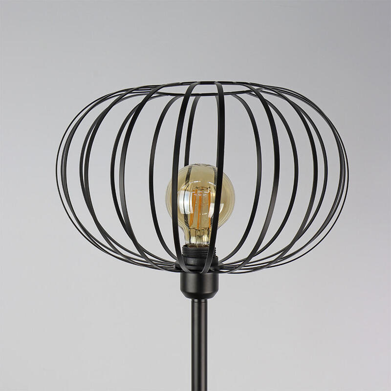 Lampara De Pie (Salon) Vintage E27 60w Color Negro Ø35x150cm