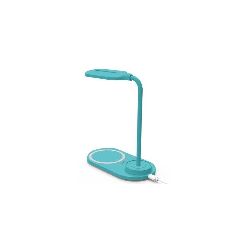 Lámpara Led + Base Carga Qi Cool Celeste