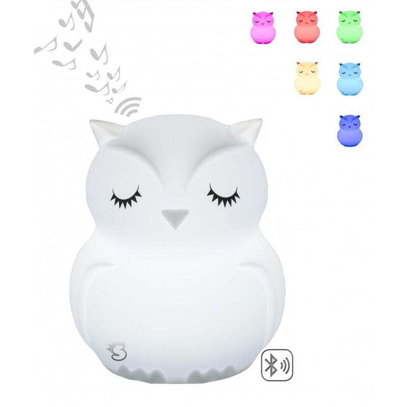 Lampka Nocna Silikonowa Zmieniajaca Kolory Z Glosnikiem Bluetooth Swietlaczek Sówka Hu Hu