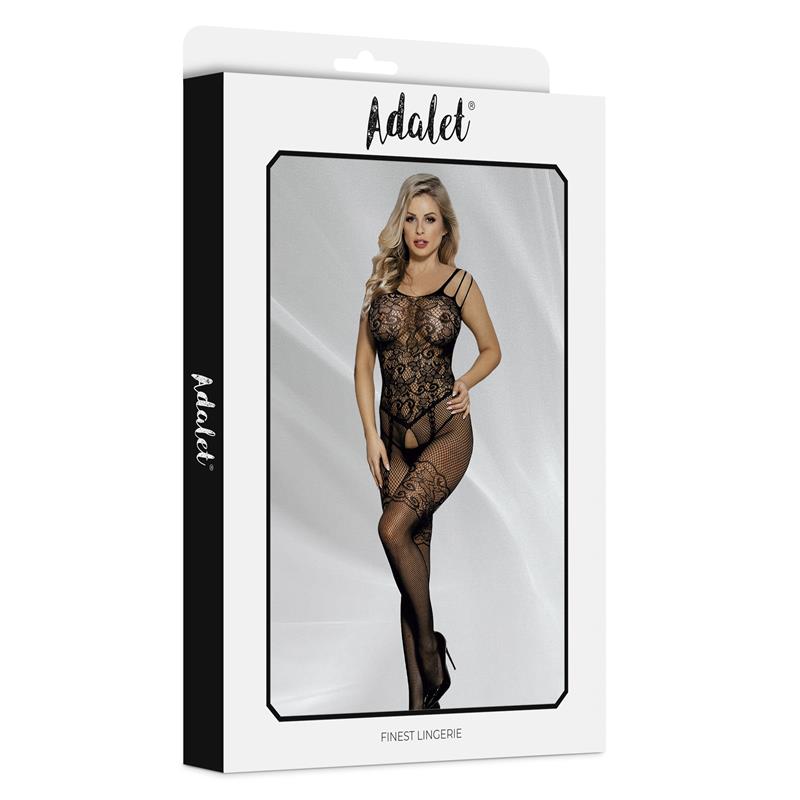 Lana Bodystocking Entrepierna Abierta Y Patrón Floral Talla (Interno):S/M