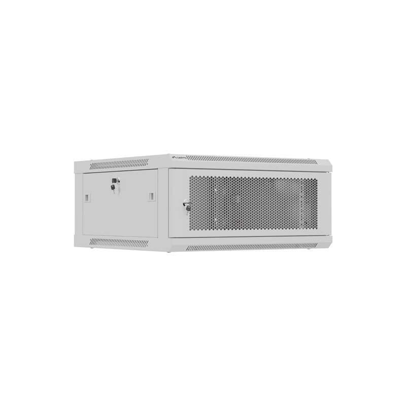 Lanberg Rack Cabinet 19in Wall-Mount 4u 600x600 Flat Pack With Perforated Door Grey
