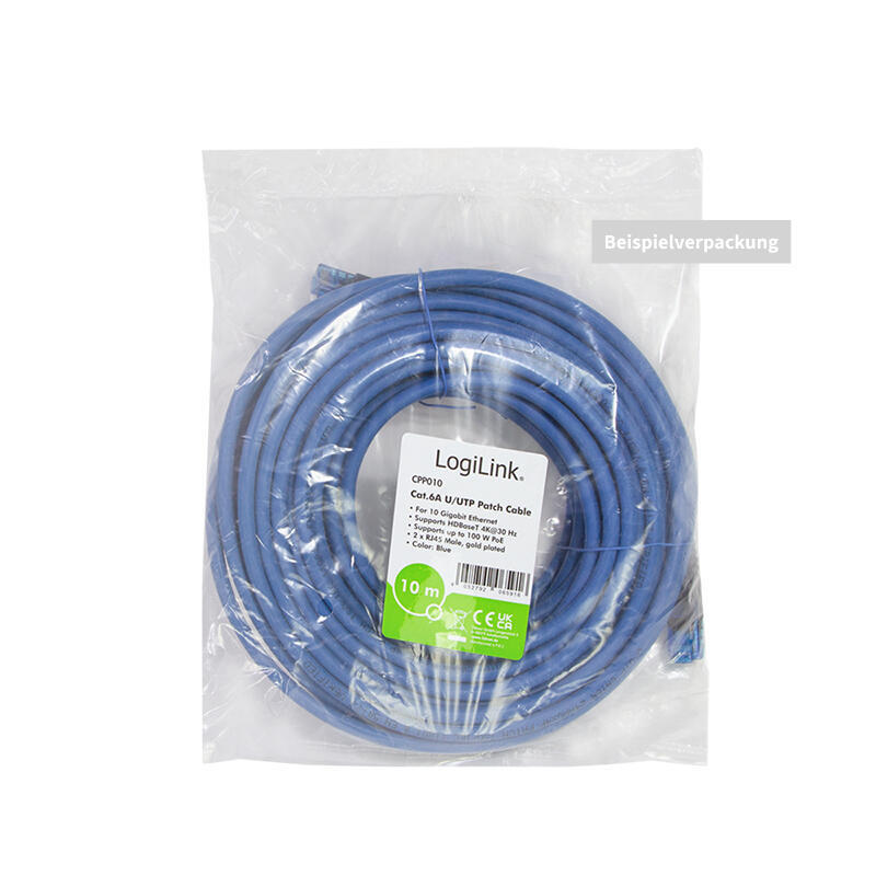 Latiguillo Logilink Cat6a U/Utp Premium Azul 20,00m 10g/Poe