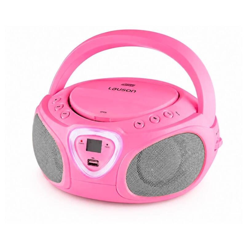 Lauson Cp753 Rosa Reproductor Radio Cd Con Altavoces Incorporados